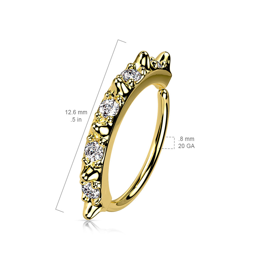 Spiked and CZ Nose Ring.