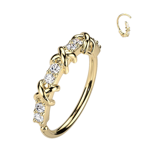Flower and CZ Nose Ring.