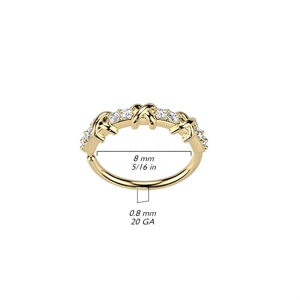 Flower and CZ Nose Ring.