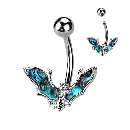 Bat Belly Bar with Abalone Shell Wings.