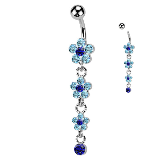 3 Flower Dangly Belly Bar.
