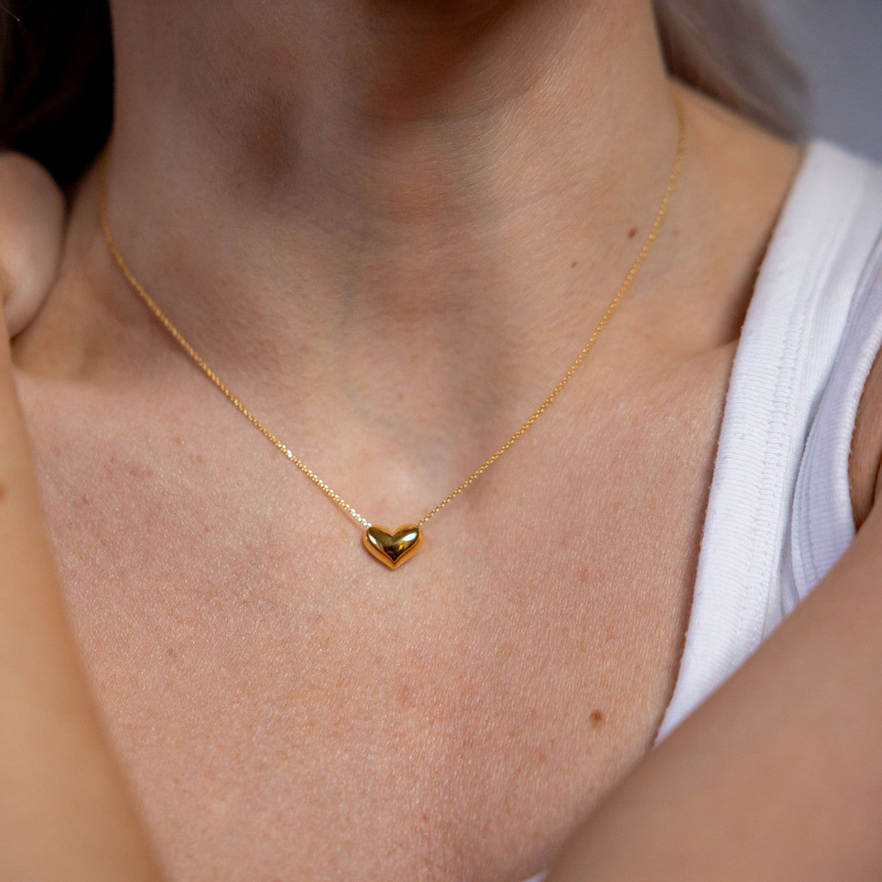 Cher Heart Pendant Necklace - Gold Plated