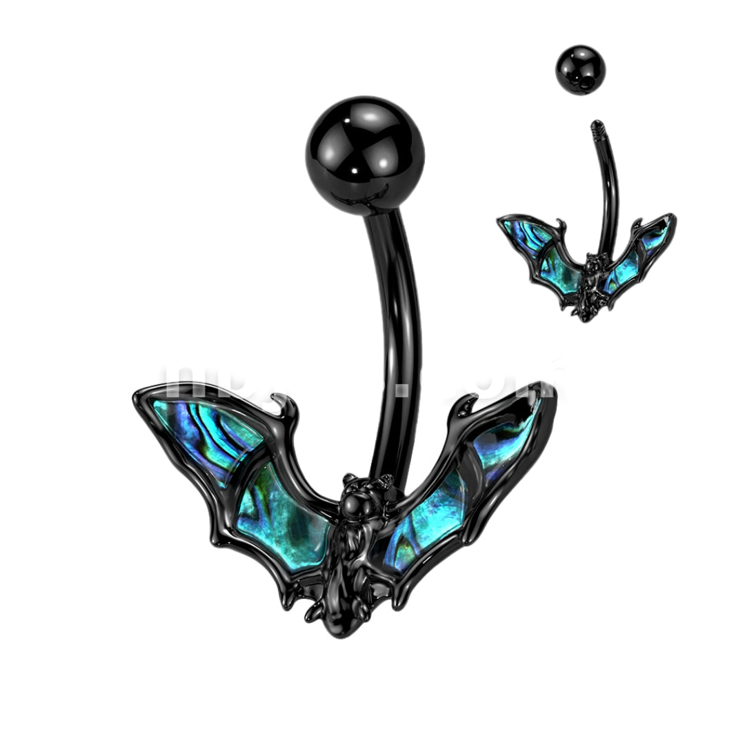 Bat Belly Bar with Abalone Shell Wings.