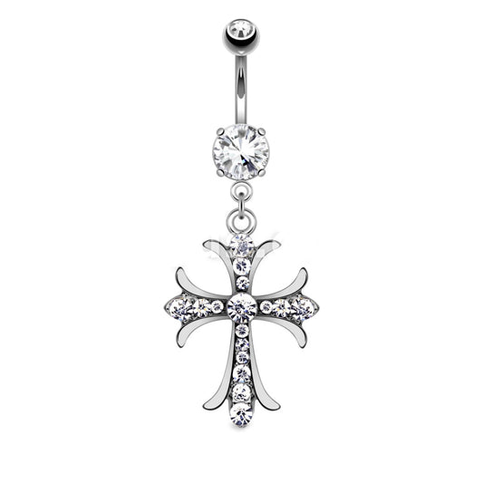 Celtic Cross Dangly Belly Bar