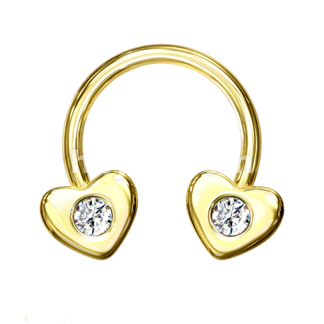 CZ Heart Horseshoe.
