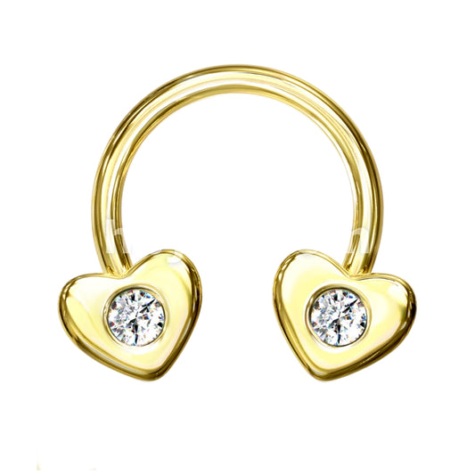 CZ Heart Horseshoe.