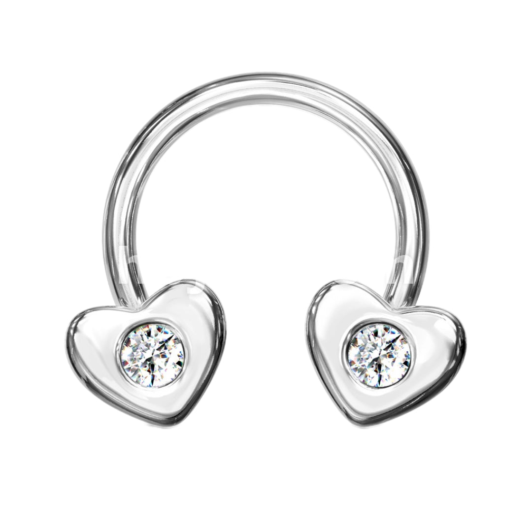 CZ Heart Horseshoe.