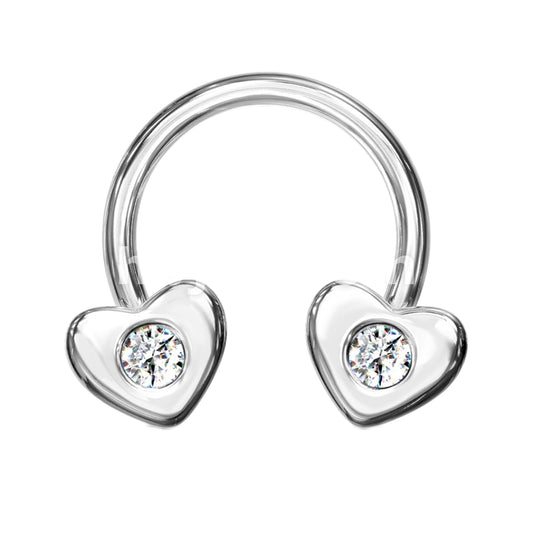 CZ Heart Horseshoe.