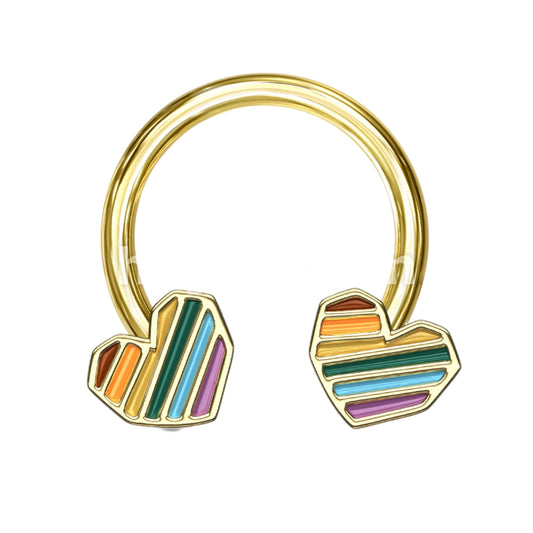 Rainbow Heart Horseshoe.