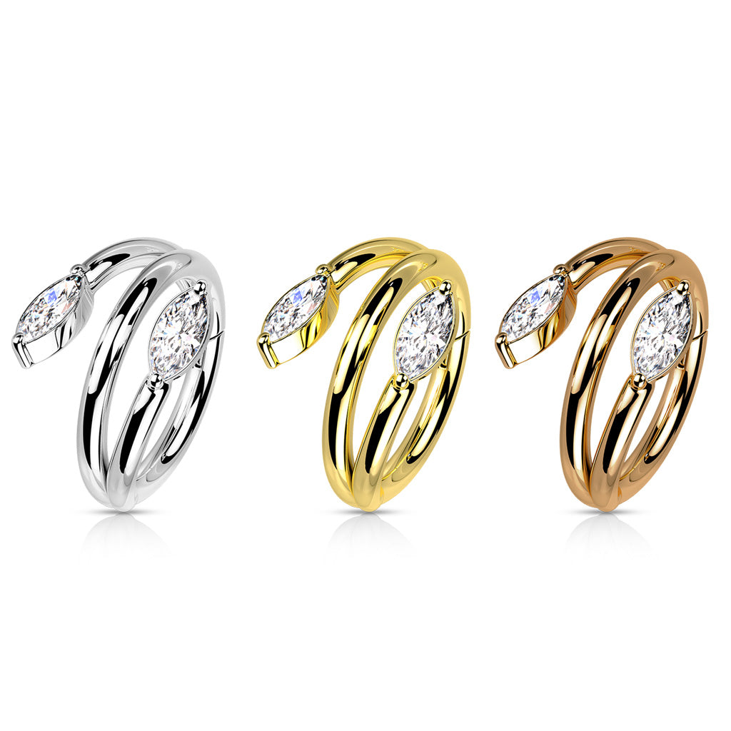 Marquis Vine Hinged Ring.