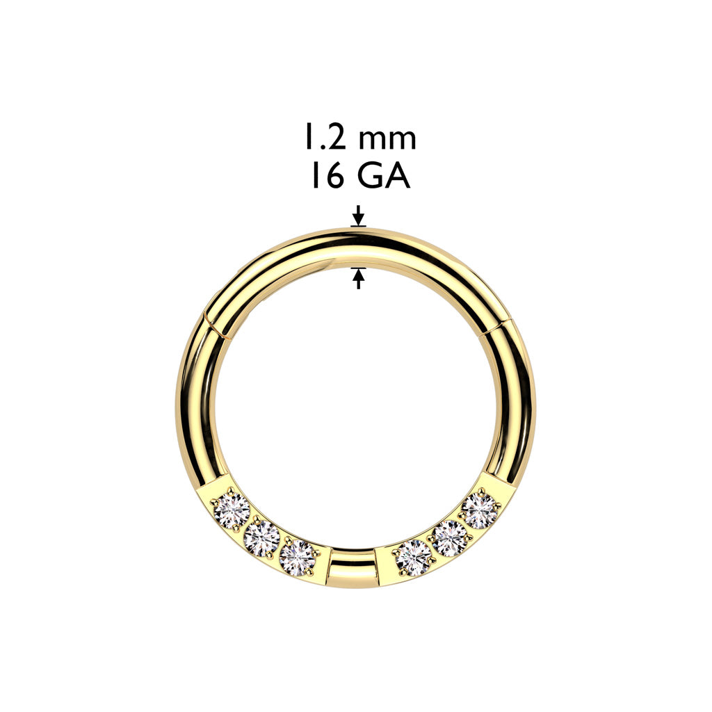 Forward Facing Gem Hinged Segment Ring.