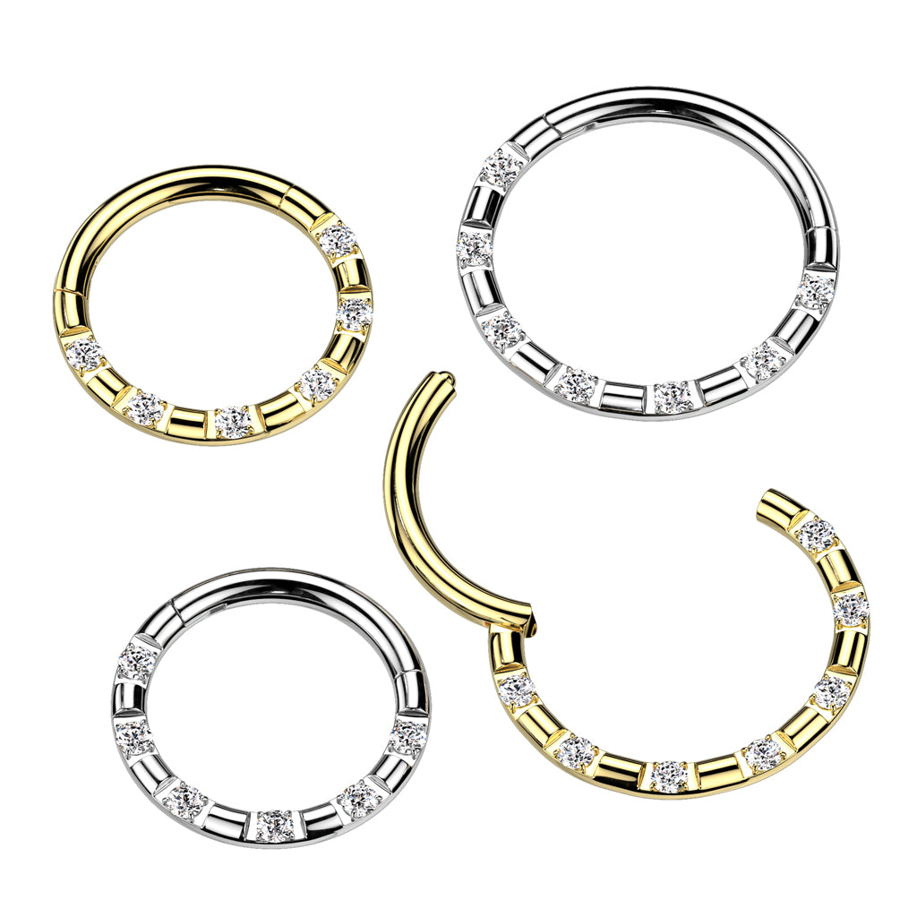 6 Gem Hinged Segment Ring.
