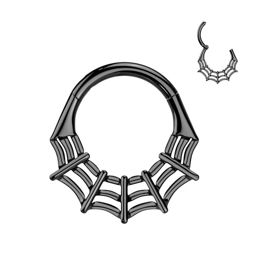 Titanium Spiders Web Hinged Segment Ring.