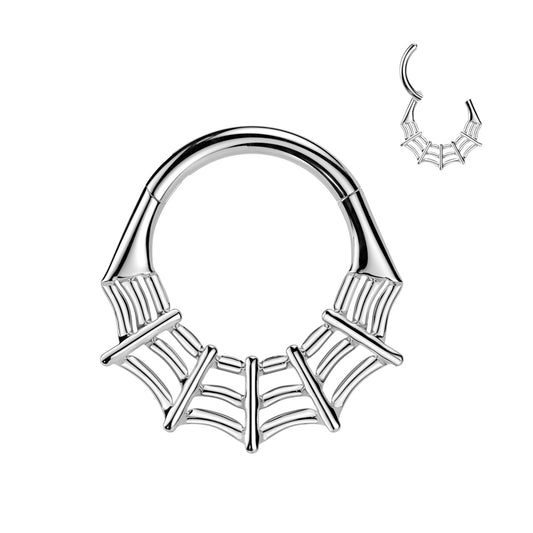 Titanium Spiders Web Hinged Segment Ring.