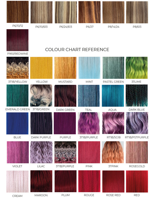 Wig Colour Charts
