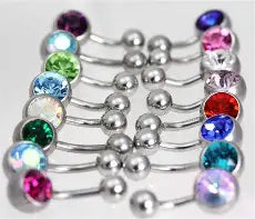 Single Gem Belly Bars.