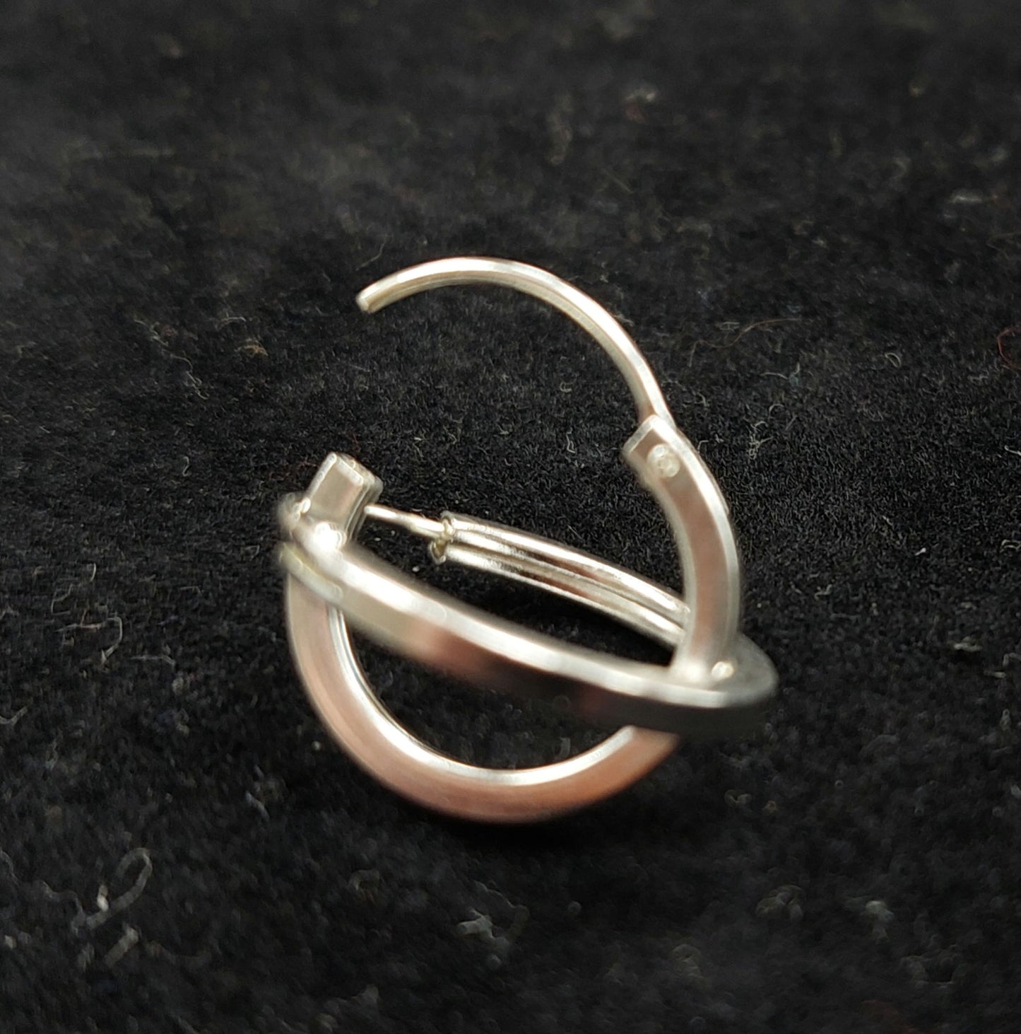 Flat Silver Hinged Hoops.