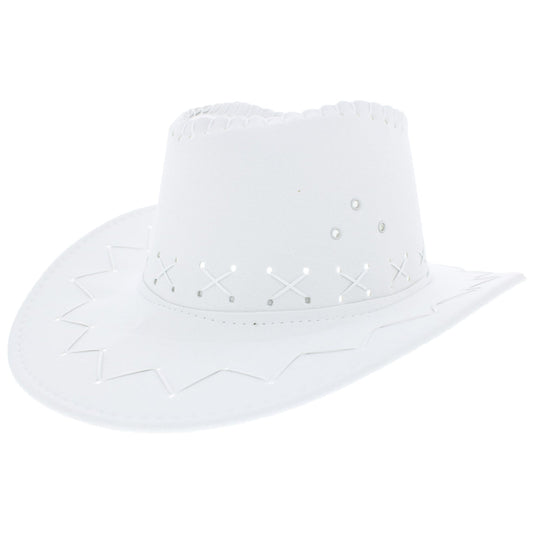Stitched Cowboy Hat All White