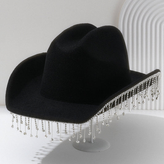 Luxury Dangling Diamantes Cowboy Hat