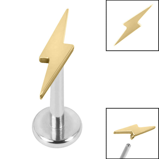 Titanium Lightening Bolt Labret.