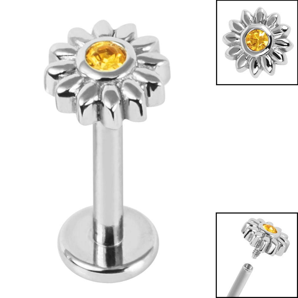 Titanium Sunflower Labret.