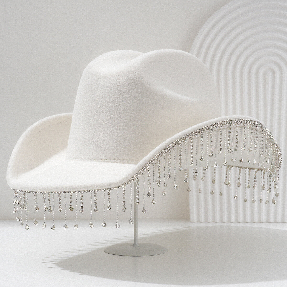 Luxury Dangling Diamantes Cowboy Hat