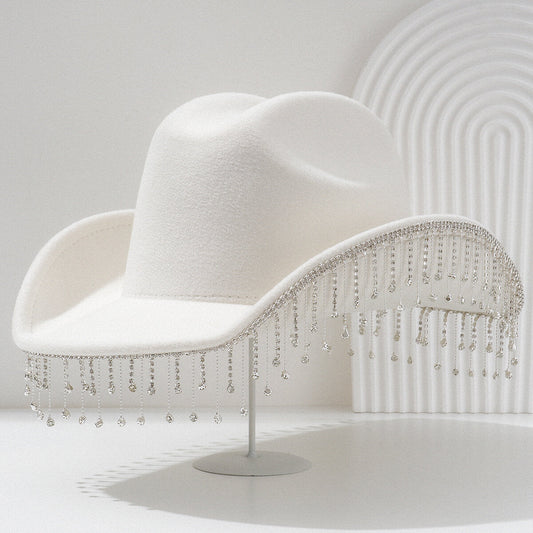 Luxury Dangling Diamantes Cowboy Hat
