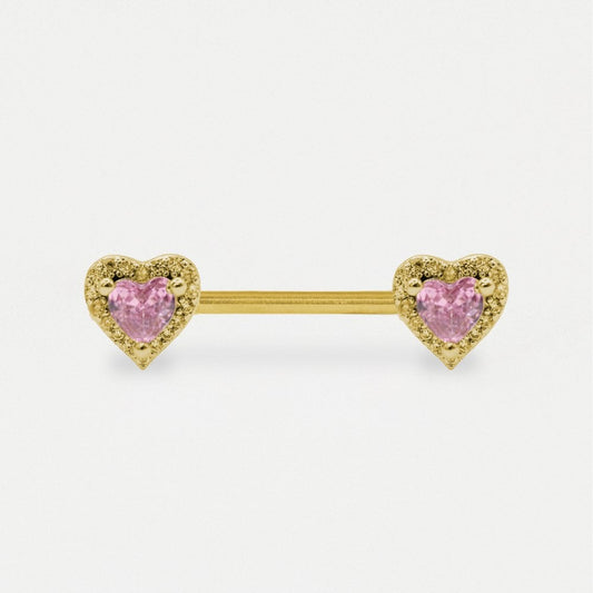 CZ Heart Nipple Bar.