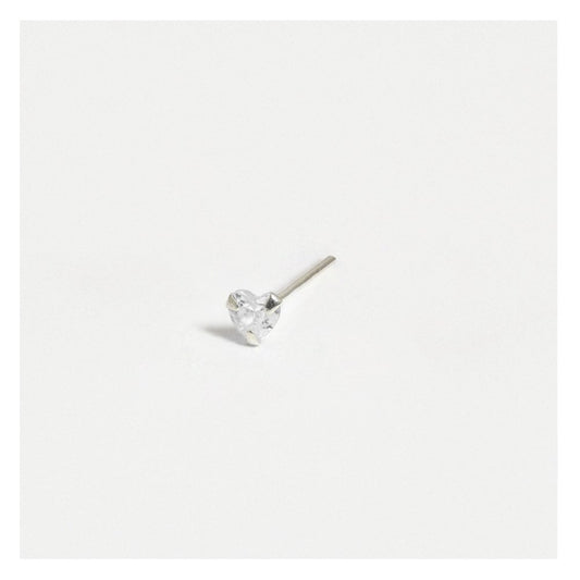 CZ Heart Nose Stud.