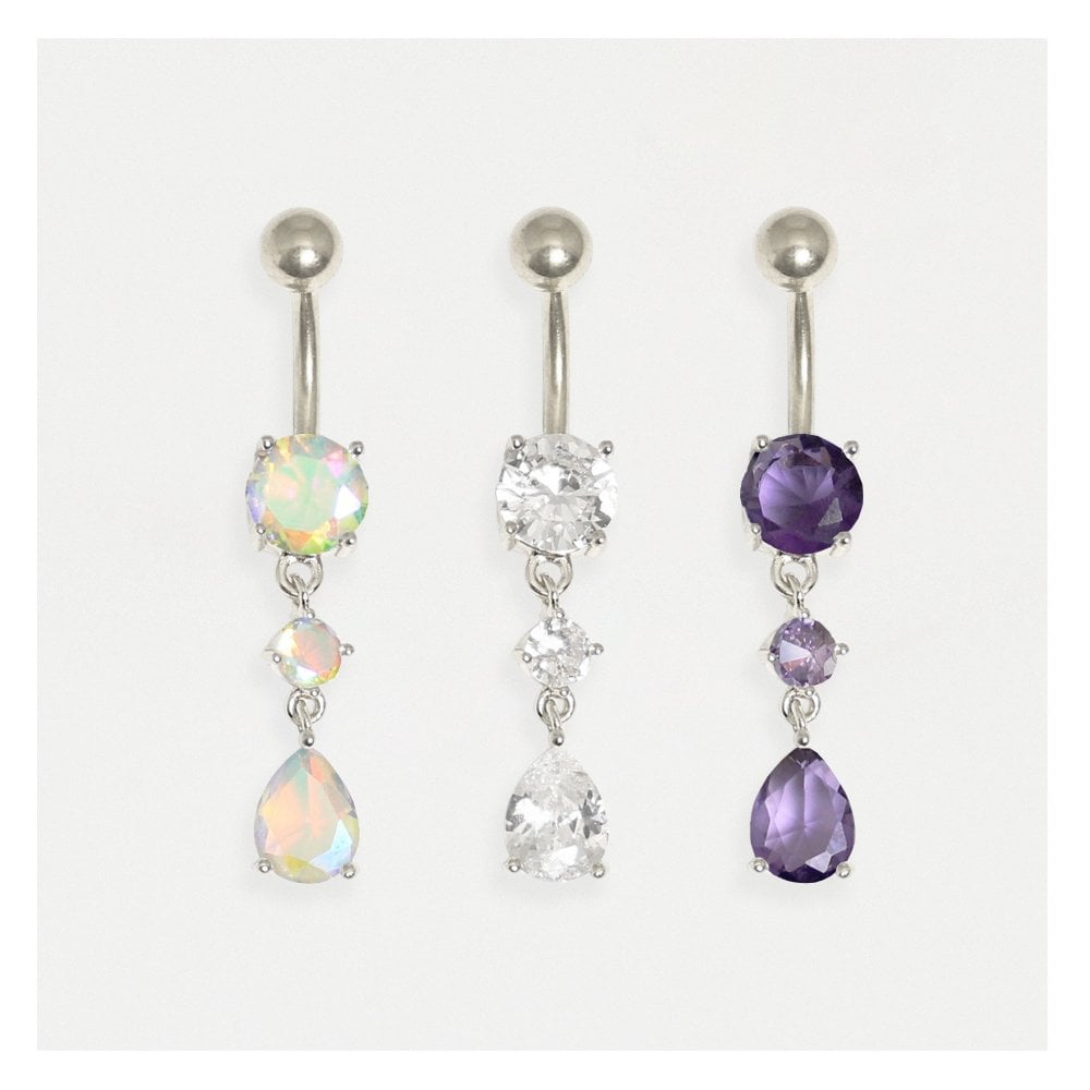 Twinkle Tear Drop Belly Bar.