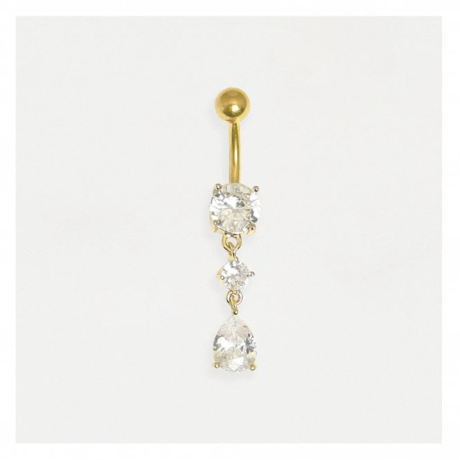 Twinkle Tear Drop Belly Bar.